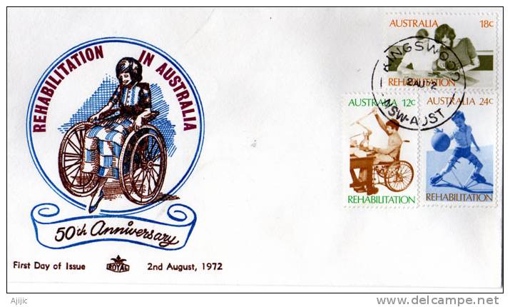 Australie.  Rehabilitation Des Handicapes. 1 FDC 1972 - Handicaps