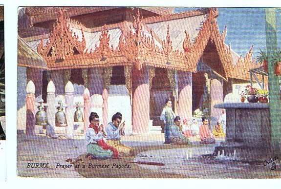 Indian Stamps Used In Burma  (Rangoon) 1906  To USA  Superb  Tuck Oilette Post Card - Burma (...-1947)