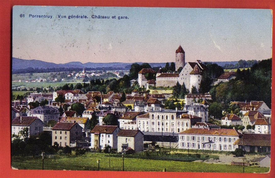 D1143 Porrentruy, Vue Générale Château Et Gare. Circulé En 1924 Vers Noirmont.Phototypie 61 - Le Noirmont