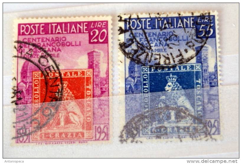 ITALIA 1951 PRIMI FRANCOBOLLI TOSCANA SERIE COMPLETA USATA VF - Revenue Stamps