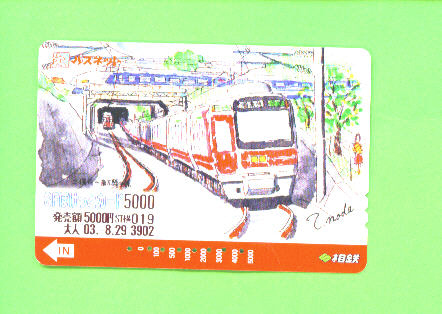 JAPAN - Orange Picture Rail Ticket/Train As Scan - Mundo