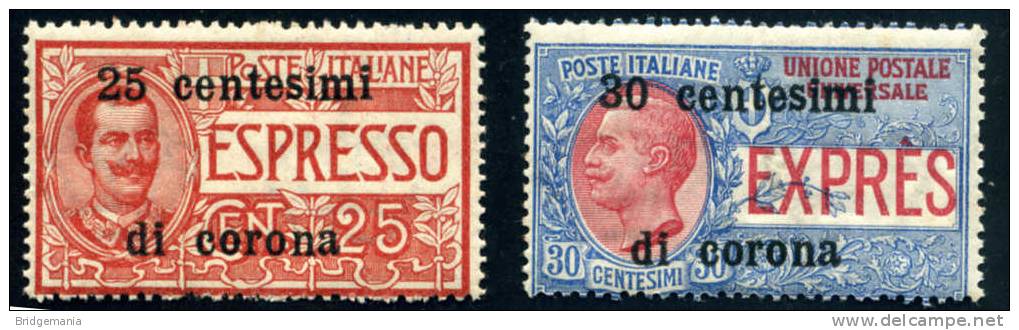 VP105 - OCCUPAZIONI - TRENTO E TRIESTE SERIE COMPLETA MNH** GOMMA INTEGRA ESPRESSI SASSONE S.2 - Trento & Trieste