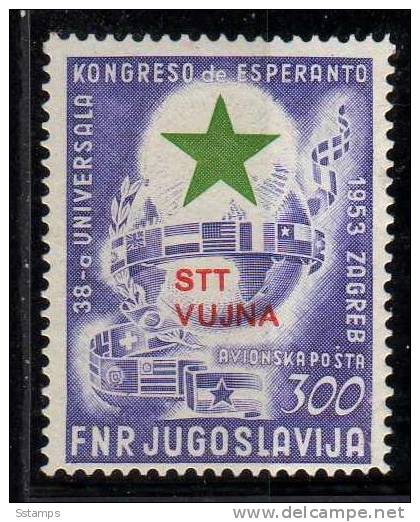 1953  104 A  JUGOSLAVIA ITALIA TRIESTE B  SLOVENIA ESPERANTO   NEVER HINGED - Nuovi