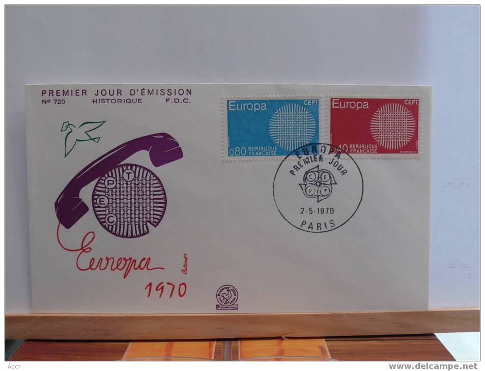 France FDC 1970 Europa. Fils Entrelacés En Forme De Soleil. Paris - 1970