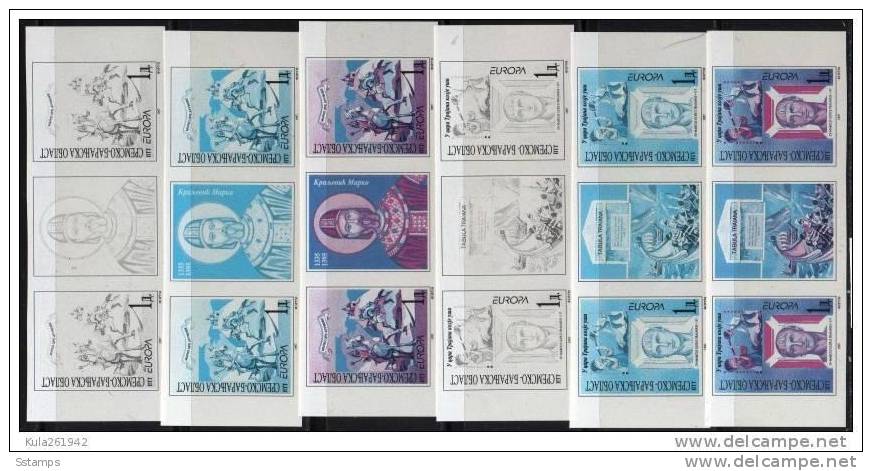 U-RR REPUBLIK SERBISCHE KRAINA EUROPA CEPT 1997 KROATIEN RRR PHASE DI STAMPA - PRINTING PHASE RR 2 SETS-APP-NEVER HINGED - 1997