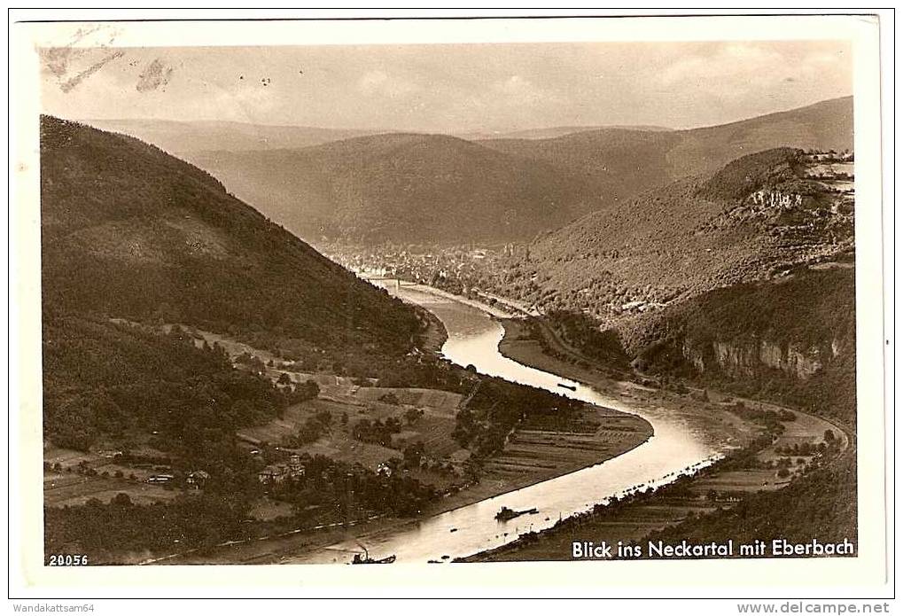 AK 20056 Blick Ins Neckartal Mit Eberbach 22. 8. 39 - 12 EBERBACH (BAD. NECKARTAL)  D Nach Neunkirchen (Saar) - Eberbach