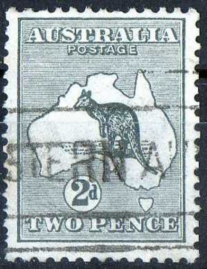 Australia 1913 2d Grey Kangaroo 1st Watermark (Wmk 8) Used - Actual Stamp WA  Cancel - SG3 - Oblitérés