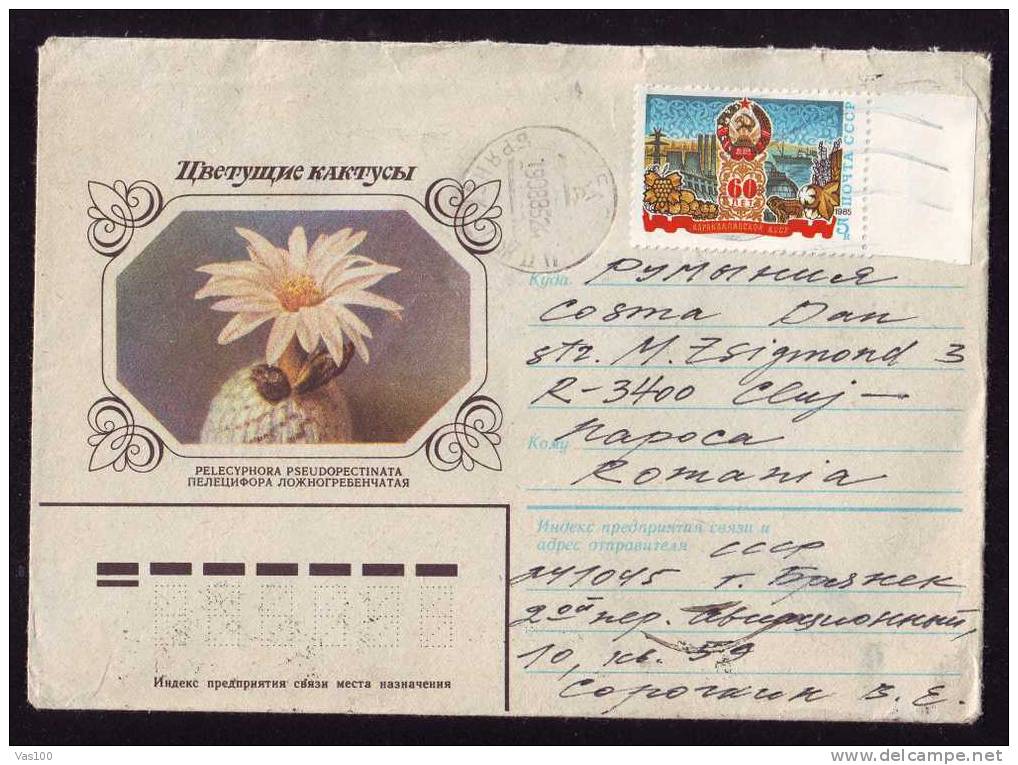 RUSSIA 1983 Enteire Postal Stationery Cover Circulated With Cactusses. - Cactussen