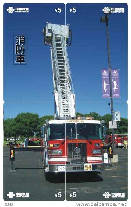 A04344 China phone cards Fire Engine puzzle 28pcs