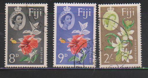Fiji 1959 & 1962 Used, 3v Orchids, Flowers, - Fiji (...-1970)