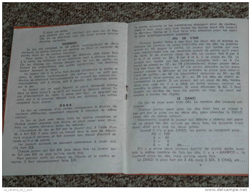 Règles Malette De Jeux LAS VEGAS, Nain Jaune, Oie, Loto, Dominos, Dada, Zanzi, Puce, Cochon, Passe Anglaise - Other & Unclassified