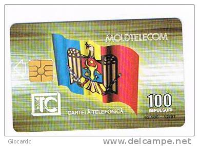 MOLDAVIA (MOLDOVA)   - MOLDTELECOM  CHIP   - 1997 ARCO DI TRIONFO   100 UNITA' 12.97   - USATA (USED) -  RIF. 1548 - Moldavie