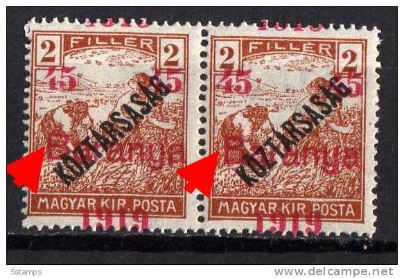 U-51  JUGOSLAVIA 1919 UNGARN BARANYA OVERPRINT Moved ERROR -B-  TYP I-TYP II- NEVER HINGED INTERESSANTE - Baranya