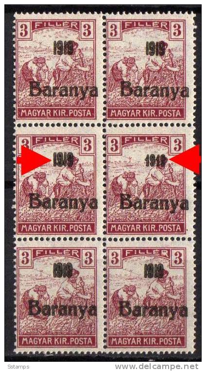 U-51  JUGOSLAVIA 1919 UNGARN BARANYA OVERPRINT ERROR NEVER HINGED INTERESSANTE - Baranya