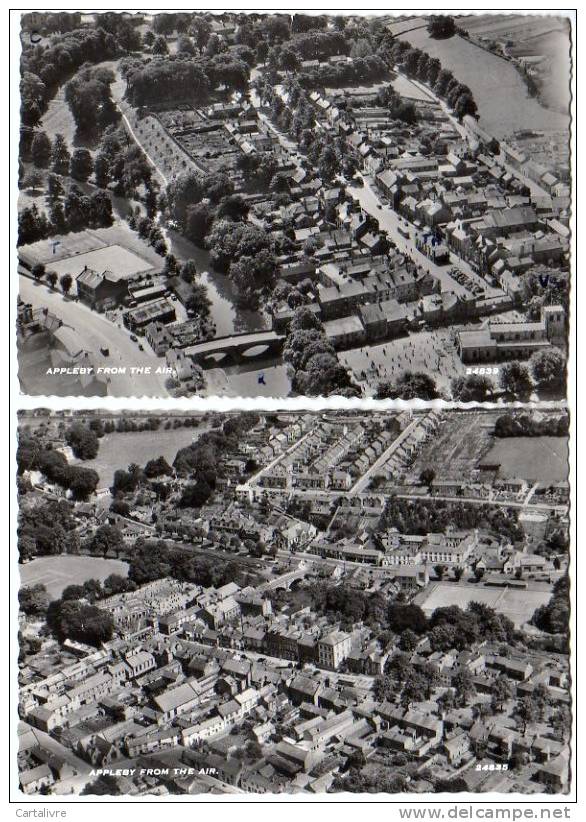 2 CPSM 1956 APPLEBY In-Westmorland FROM THE AIR (North West England Cumbria Eden) - Appleby-in-Westmorland