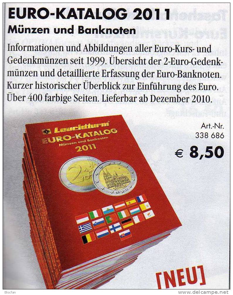 EURO Münz Katalog Deutschland 2011 Neu 9€ Für Numis-Briefe/Numisblätter Neue Auflage Mit Banknoten Catalogue Leuchtturm - Books & Software