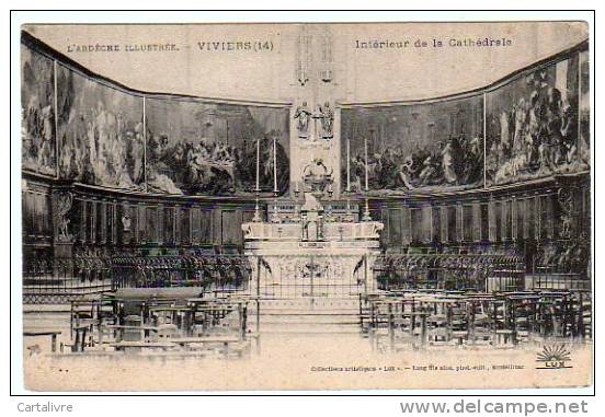 L'Ardèche Illustrée, VIVIERS, Intérieur De La Cathédrale - éd. Lux, Lang Fils Ainé à Montélimar N° 14 - Viviers