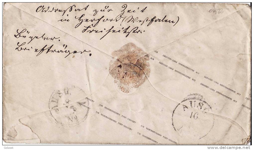 2240# DEUTSCHLAND GANZSACHEN PREUSSEN PRUSSE Obl SOEST 1867 BRIEFE LETTRE COVER - Postal  Stationery