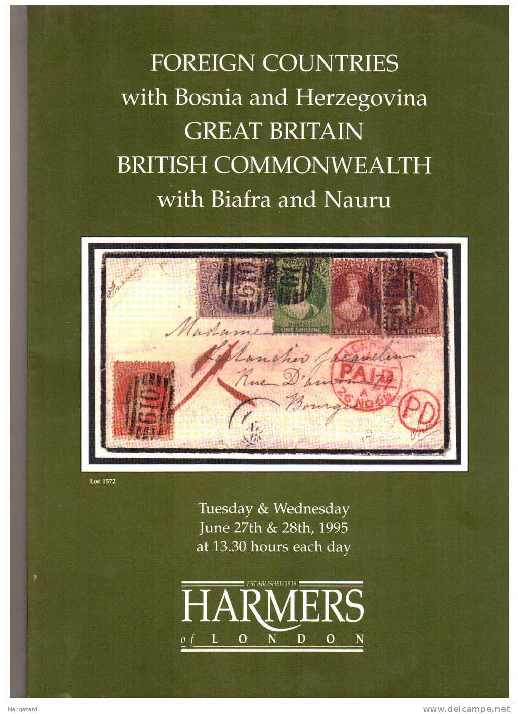 Bosnia & Herzegovina, Biafra Nauru Sauddi Arabia  GB Etc HARMERS 1995 72 Plates - Auktionskataloge