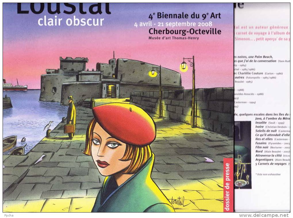 LOUSTAL BD Clair Obscur 4e Biennale Du 9e Art Cherbourg COLLECTOR Dossier De Presse Press Kit MAGNIFIQUE !!! - Andere & Zonder Classificatie