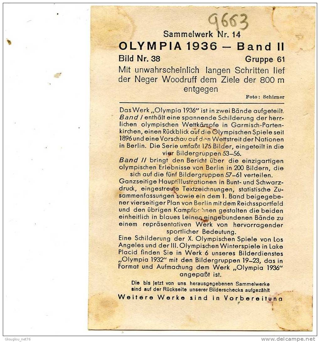PHOTO 12/8CM JEUX OLYMPIQUES 1936 EN ALLEMAGNE 666ECRIT EN ALLAMAND AU DOS - Atletica
