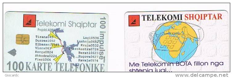 ALBANIA - TELEKOMI SHQIPTAR  CHIP -  GLOBO E TELEFONO (GLOBE & TELEPHONE)  ISSUE V12/96 - USED - RIF.1483 - Albanie