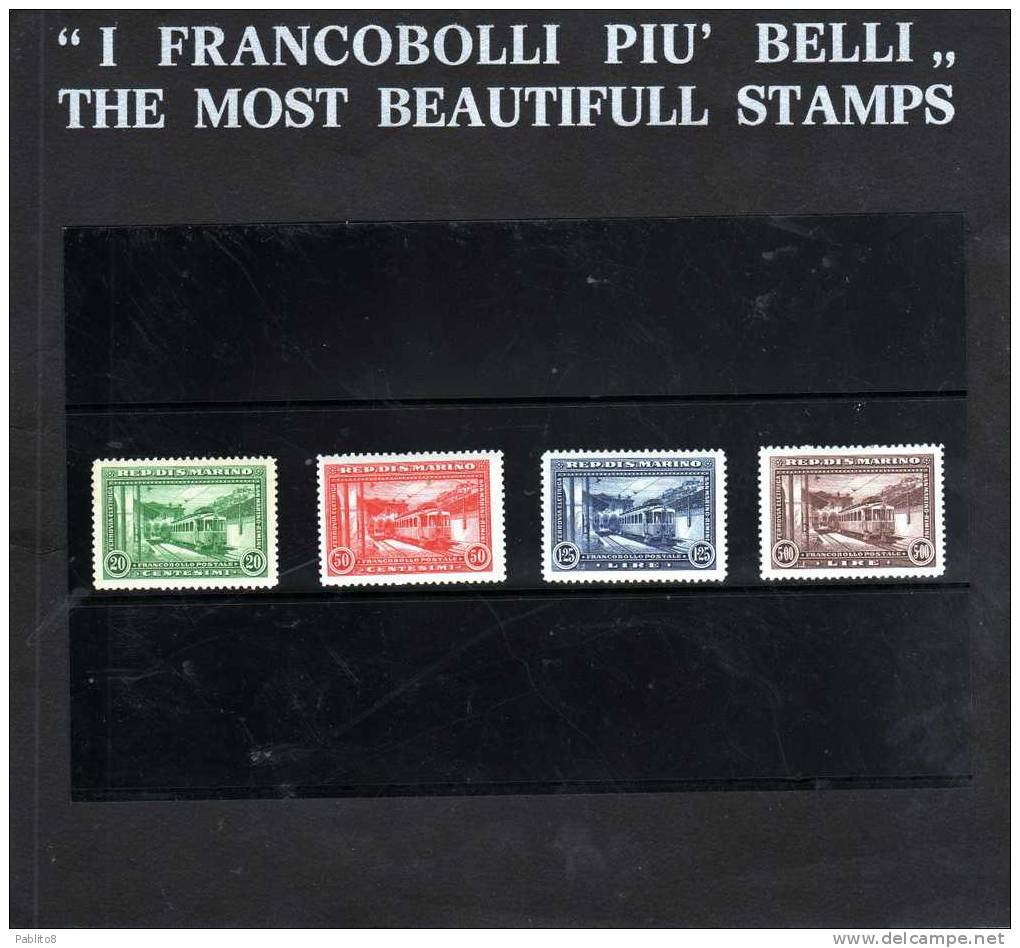 REPUBBLICA DI SAN MARINO 1932 FERROVIA RIMINI RAILWAYS SERIE COMPLETA COMPLETE SET MNH - Ungebraucht