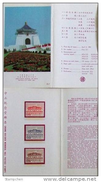 Folder Taiwan 1981 Chiang Kai-shek Memorial Hall Stamps (A) CKS Famous - Unused Stamps