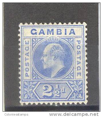 (SA0708) GAMBIA, 1904 (King Edward VII, 2½ P., Ultramarine). Mi # 43. Mint Hinged* Stamp - Gambia (...-1964)