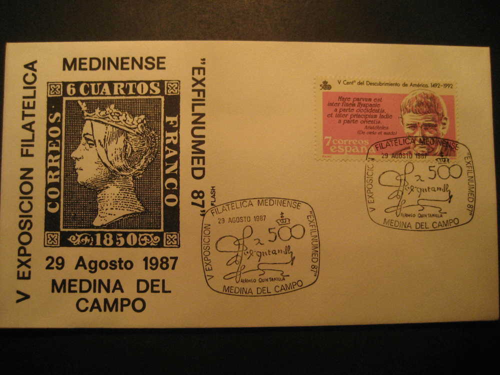 SPAIN Medina Del Campo Castilla 1987 Event Cancel Colon Columbus Caravel America Discouver Hispanidad - Christopher Columbus