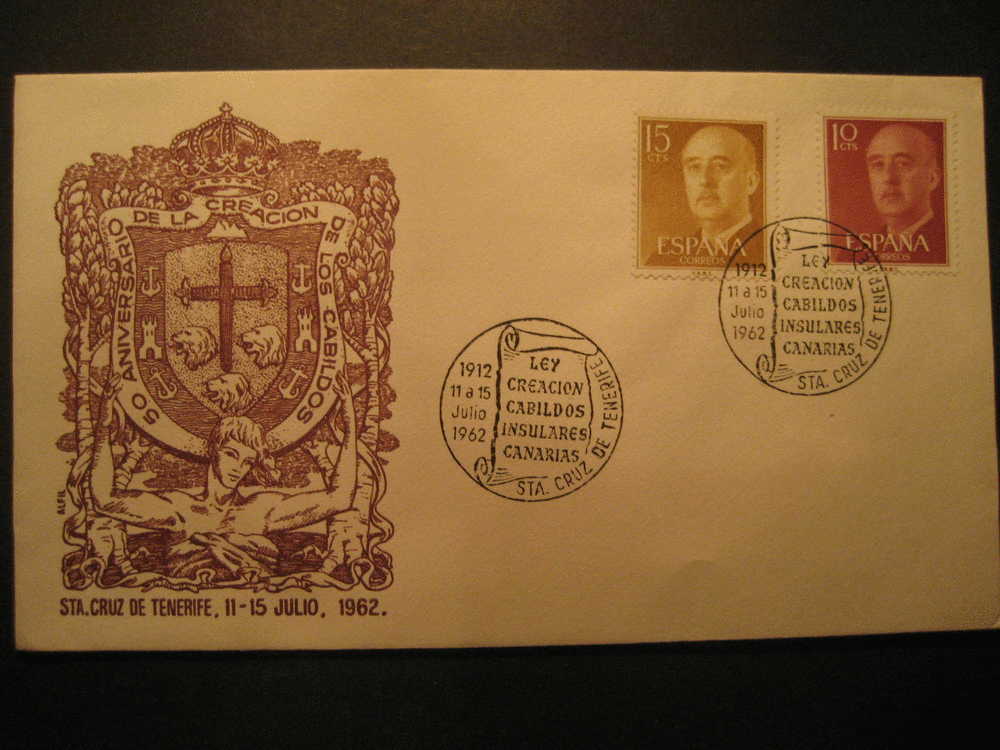 SPAIN Tenerife Canarias 1962 Event Cancel Colon Columbus Caravel America Discouver Hispanidad - Christopher Columbus