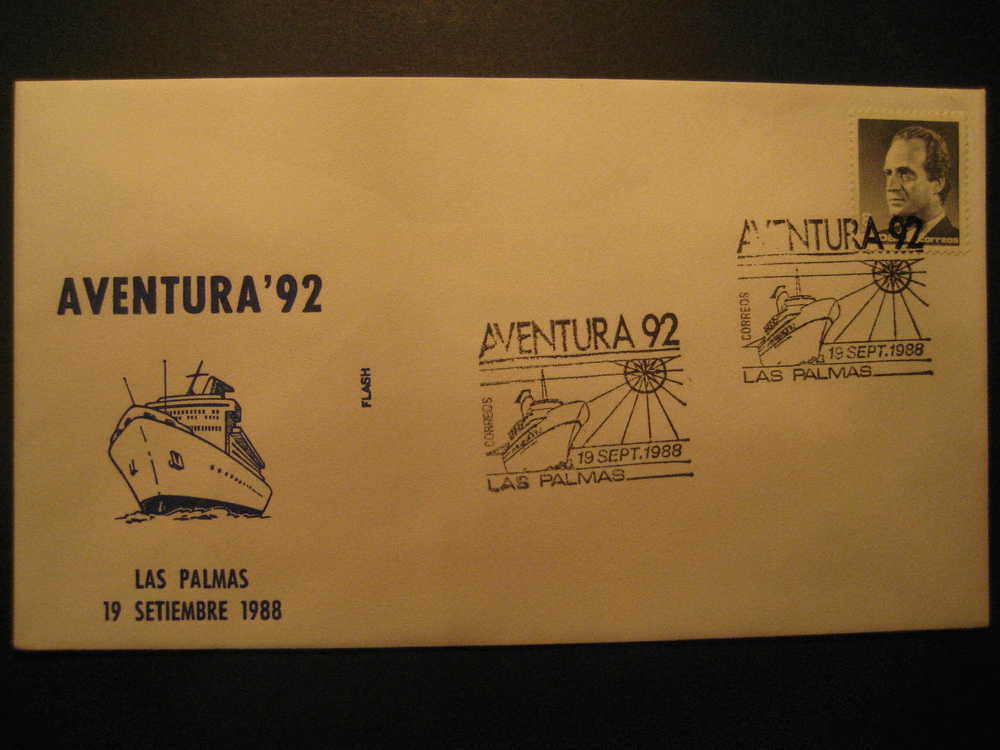 SPAIN Las Palmas De Gran Canaria Canarias 1988 Event Cancel Colon Columbus Caravel America Discouver Hispanidad - Christopher Columbus