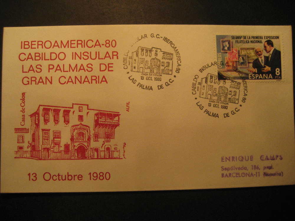 SPAIN Las Palmas De Gran Canaria Canarias 1980 Event Cancel Colon Columbus Caravel America Discouver Hispanidad - Christopher Columbus