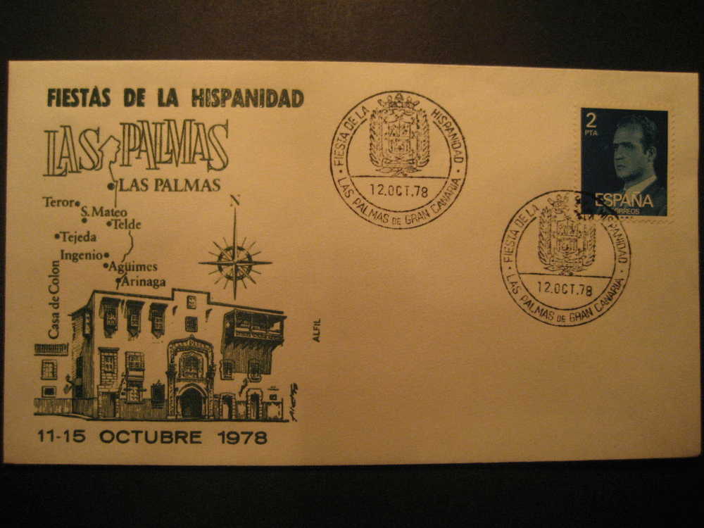 SPAIN Las Palmas De Gran Canaria Canarias 1978 Cancel Colon Columbus Caravel America Discouver Hispanidad Islands - Christopher Columbus