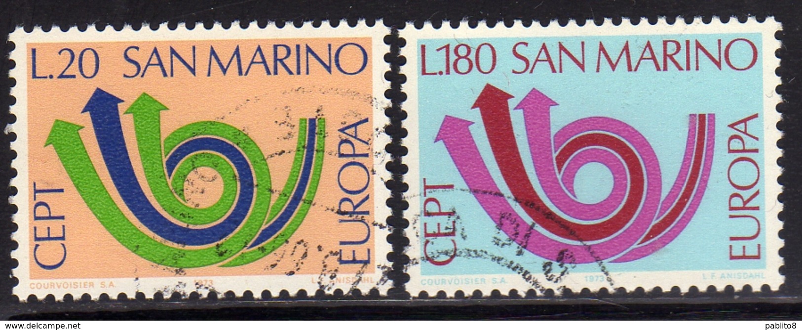 REPUBBLICA DI SAN MARINO 1973 EUROPA UNITA CEPT SERIE COMPLETA COMPLETE SET USATA USED OBLITERE' - Used Stamps