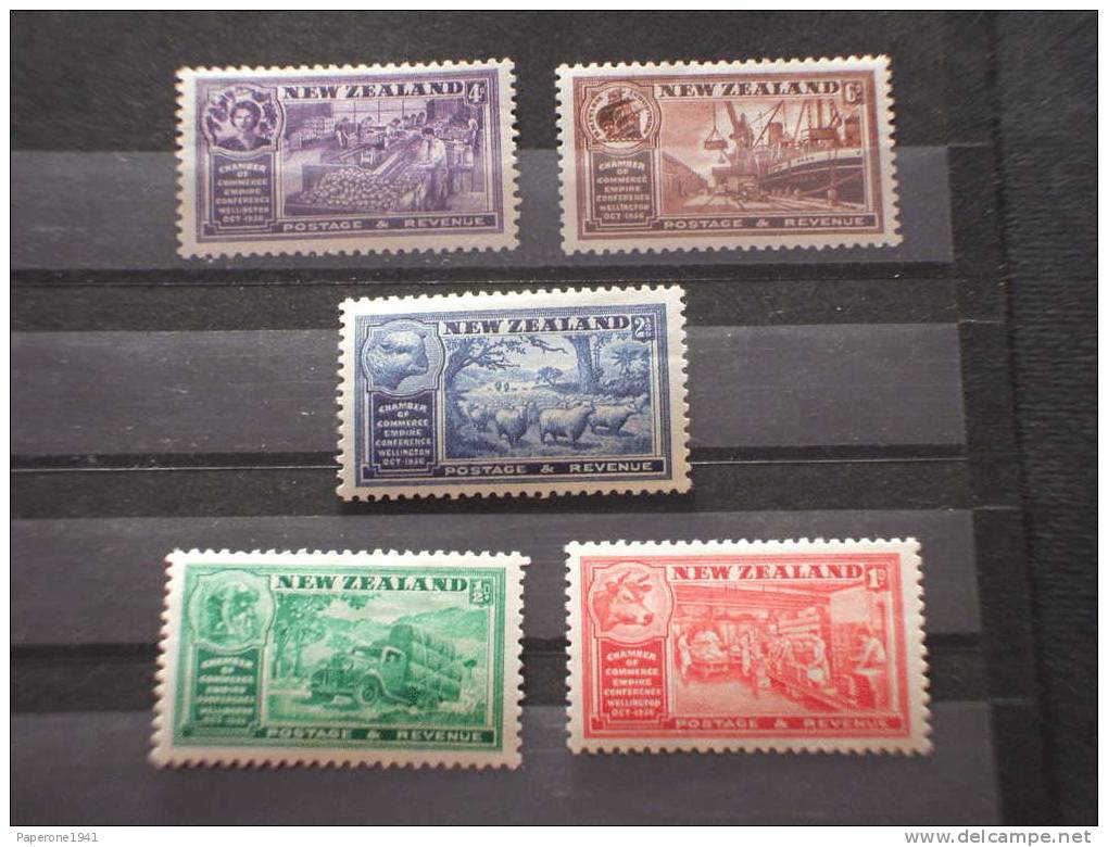 NEW ZEALAND - 1936 COMMERCIO 5v.-NUOVI(+/++)-TEMATICHE - Nuevos