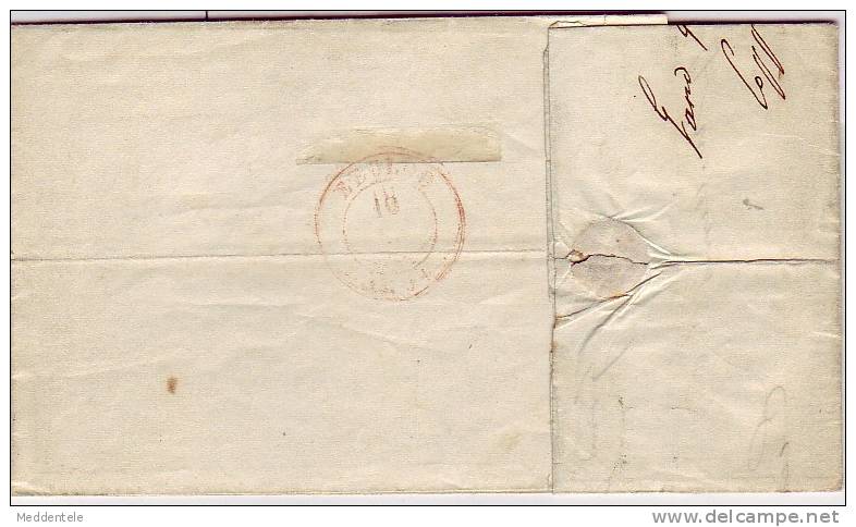 Belgique Lettre Encadré N° 3 TRES BIEN MARGE P 45 GAND (10/8/51) Vers EECLOO  TTB - 1849-1850 Medaillons (3/5)