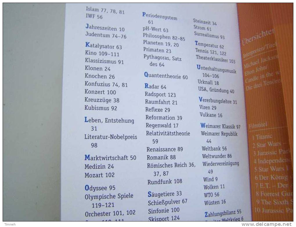 KNAURS TASCHENLEXIKON ALLGEMEIN BILDUNG 2001petit Format 14cmX10cm Erde Mensch Sport Religion Philosophie - Enzyklopädien