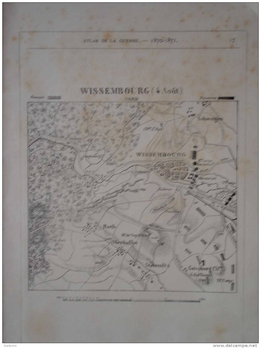 GUERRE 1870-71 Français-Prussiens / Atlas De 1886 / Carte De Bataille /  WISSEMBOURG  ( Bas-Rhin  ) - Topographische Karten