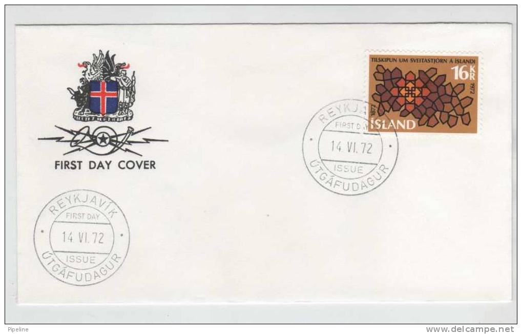 Iceland FDC 14-6-1972 Centenary Of Muncipal Taws - FDC