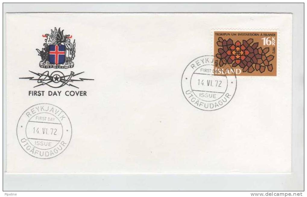 Iceland FDC 14-6-1972 Centenary Of Muncipal Taws - FDC