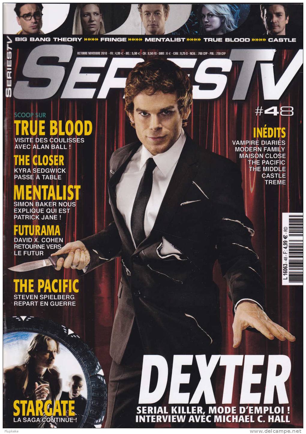 Séries Tv 48 Octobre-novembre 2010 Dexter True Blood Mentalist The Pacific Stargate Universe The Closer - Télévision