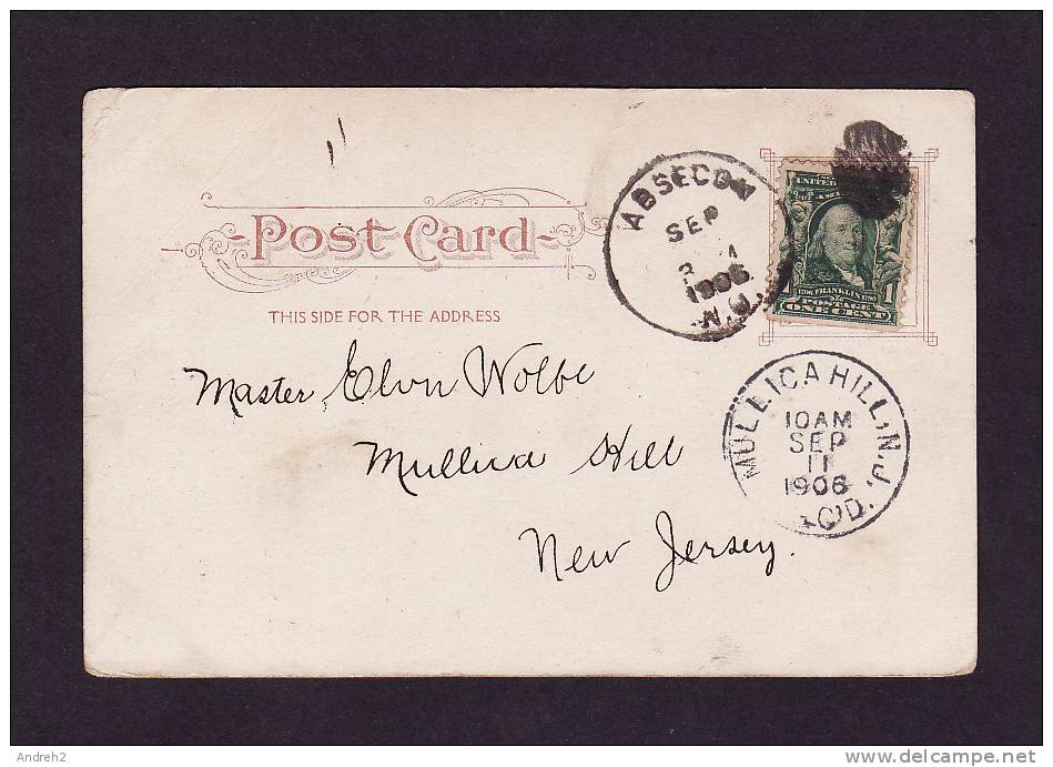 ATLANTIC CITY NEW JERSEY - NEW CHALFONTE - POSTMARKED 1906 MULLICA HILL - ANIMATED - Atlantic City