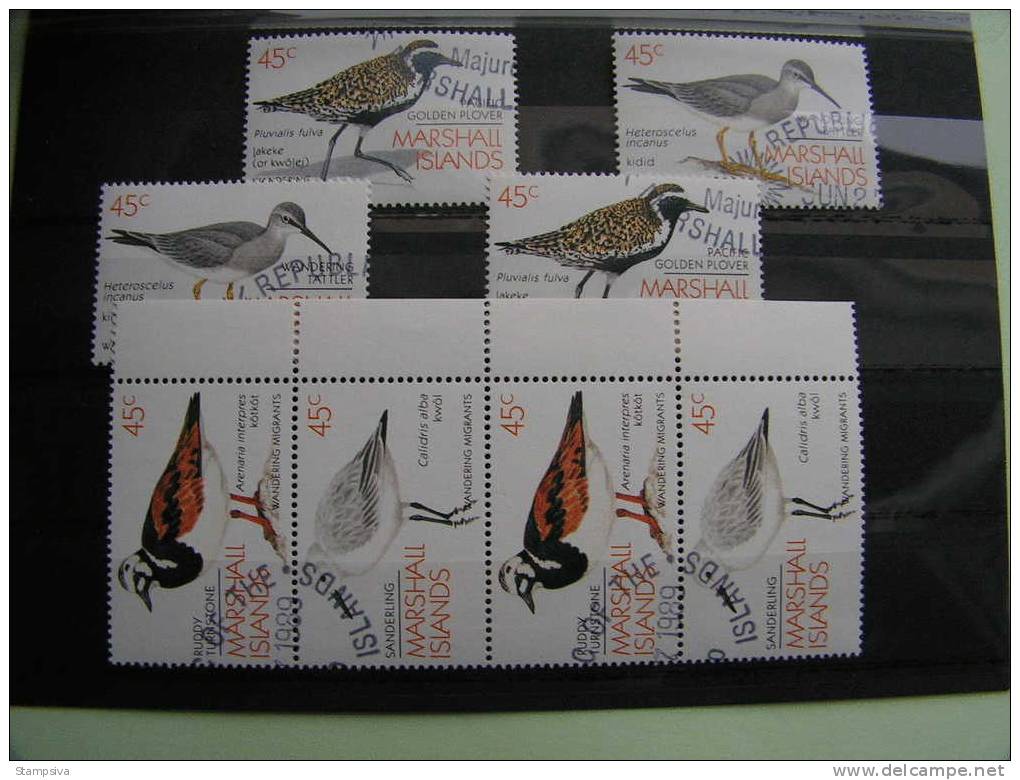 == Marschall,  2 X  1989 Birds, Vögel - 222-225  -  Michel € 17,00 - Marshall Islands