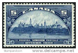 Canada #202 XF Mint Hinged 5c Ottawa UPU From 1933 - Neufs