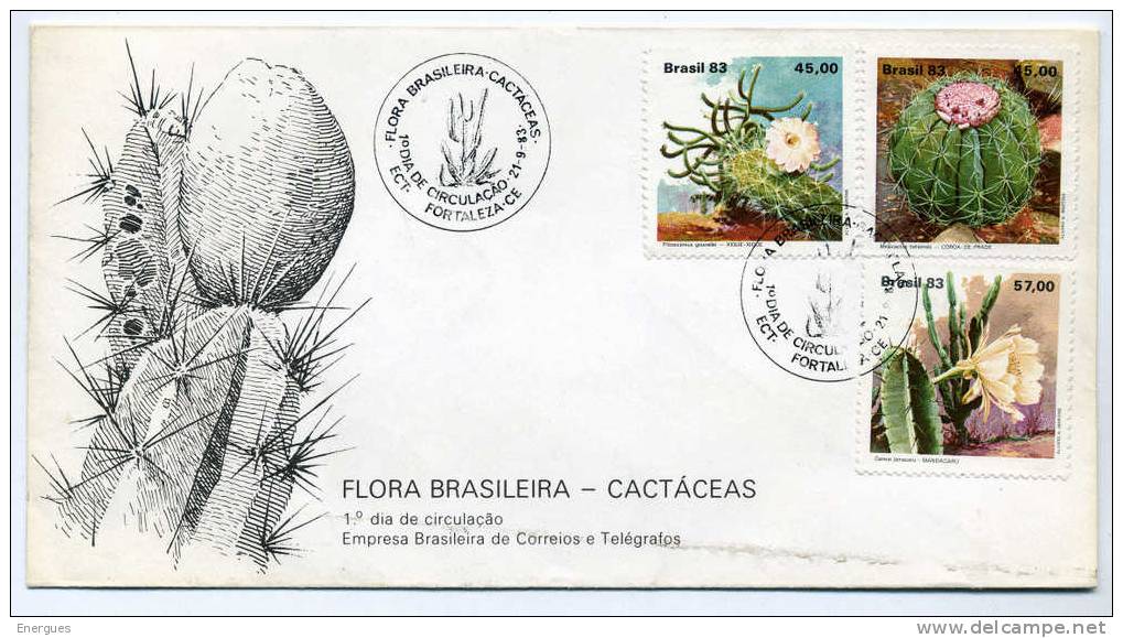 Brésil,brasil, Flora Brasileira, Cactaceas, Flore,cactées, Cactus, FDC,premier Jour,1983 - Cactussen