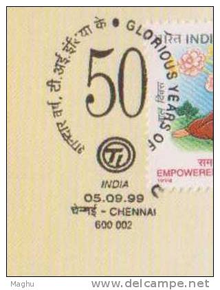 India 2000 Cover, Tube Investments Of India, Manuf., Of Cycles And Other Items - Cartas & Documentos