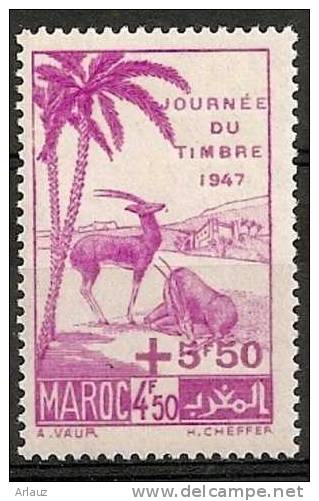 MAROC.1947.1949..LOT JOURNEE DU TIMBRE..YVERT  N° :244,268,275..NEUFS.*. - Ongebruikt