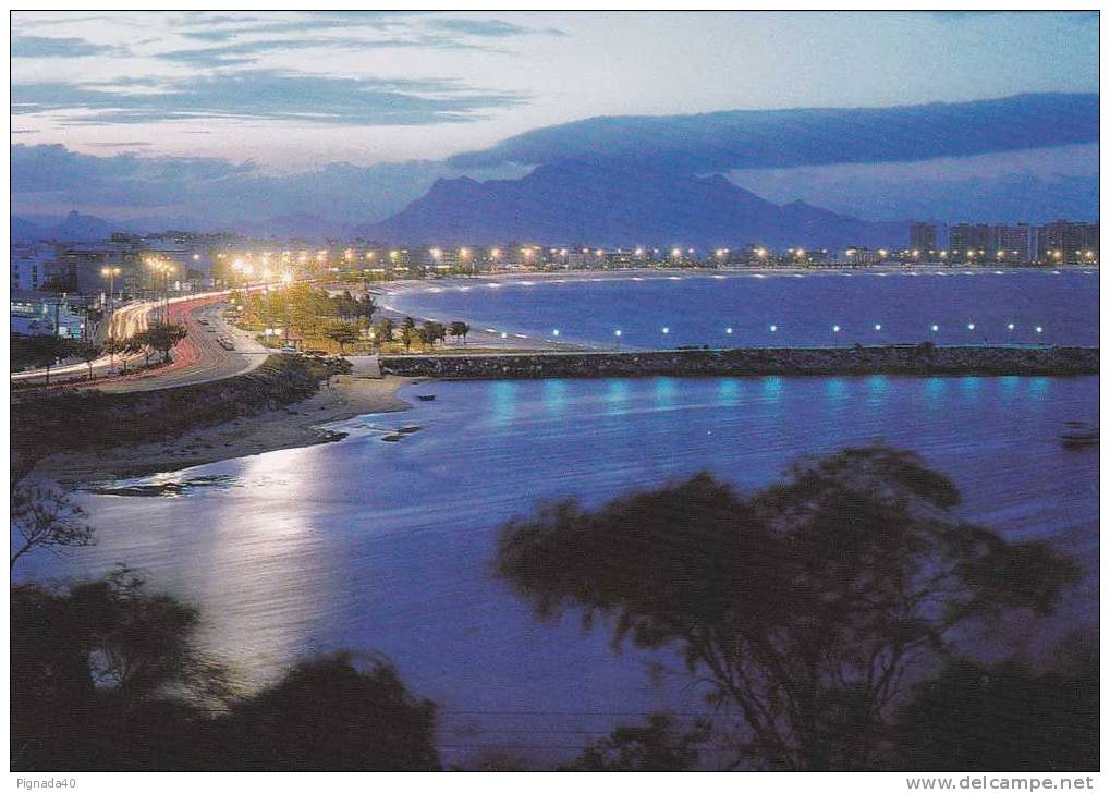 Cp , BRÉSIL , VITÓRIA , Vista Noturna Da Praia De Camburi - Vitória