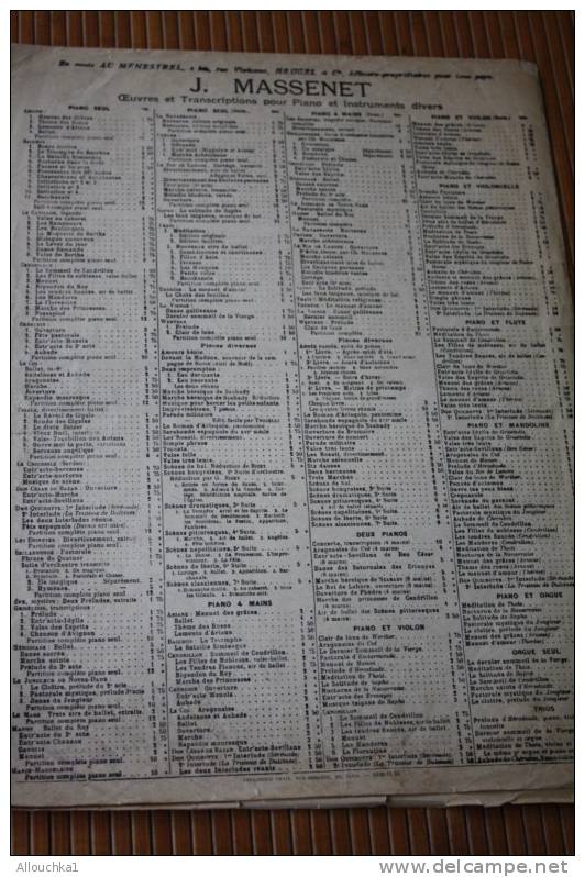J. MASSENET ARAGONAISE EXTRAITE DU BALLET DU CID  ED HEUGEL ET CIE   MUSIQUE CLASSSIQUE PARTITION - M-O